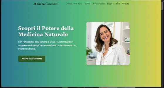 Screenshot Sito Web One Page per Omeopata